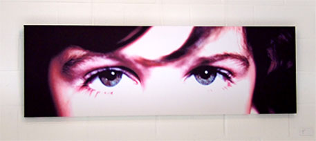Picture of eyes on canvas